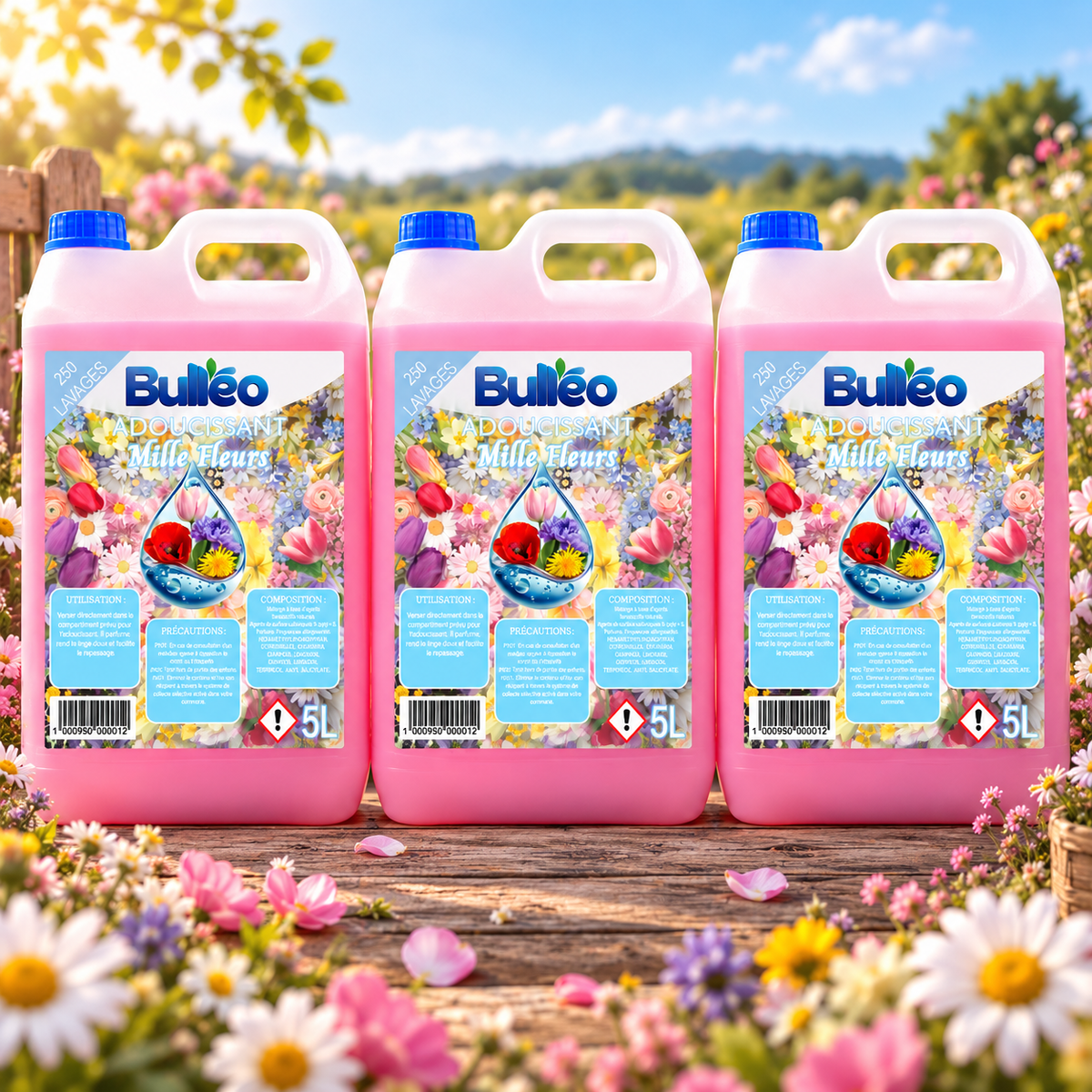 Pack 3 Adoucissants Mille Fleurs 5L