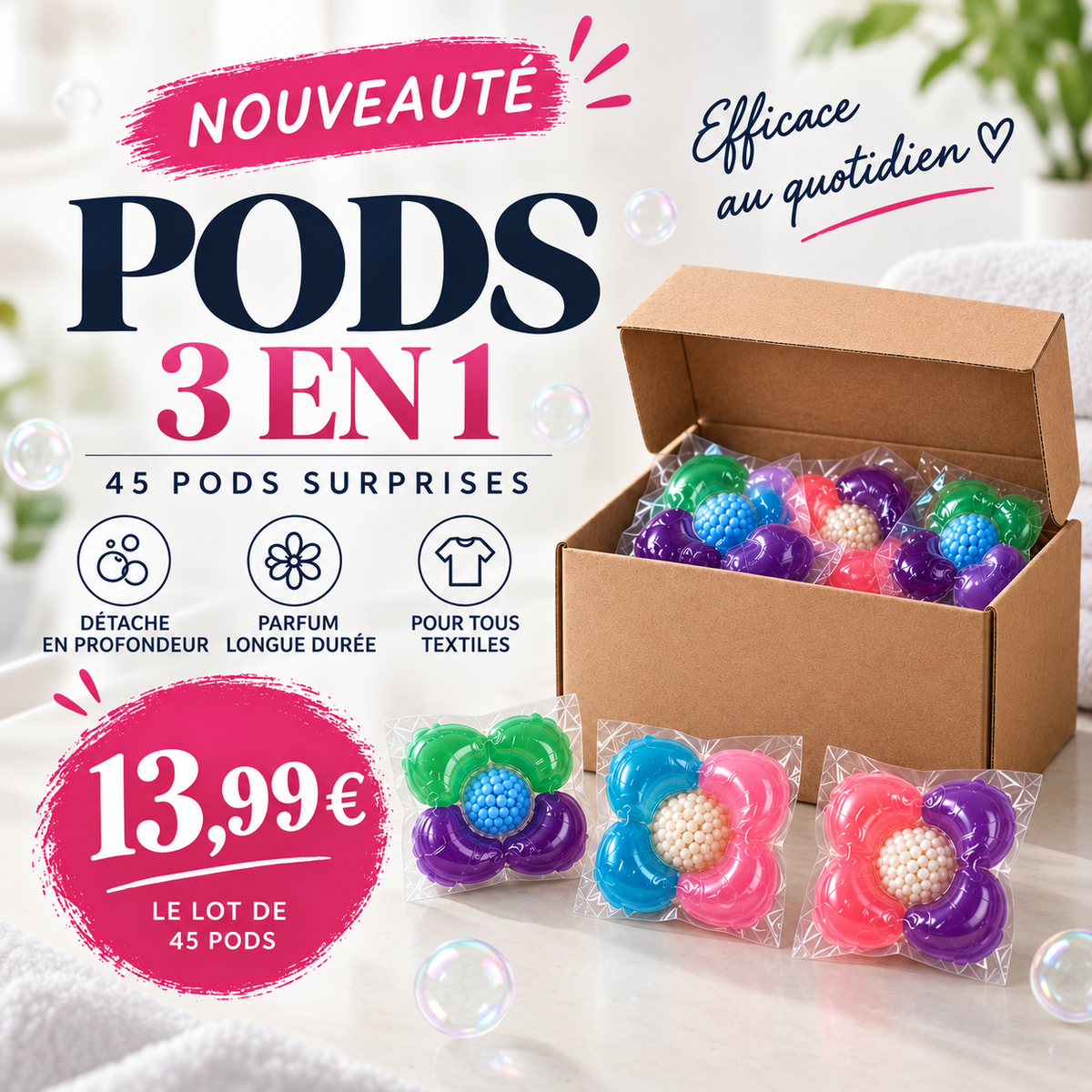 Pods 3 en 1 – Seau de 45 capsules