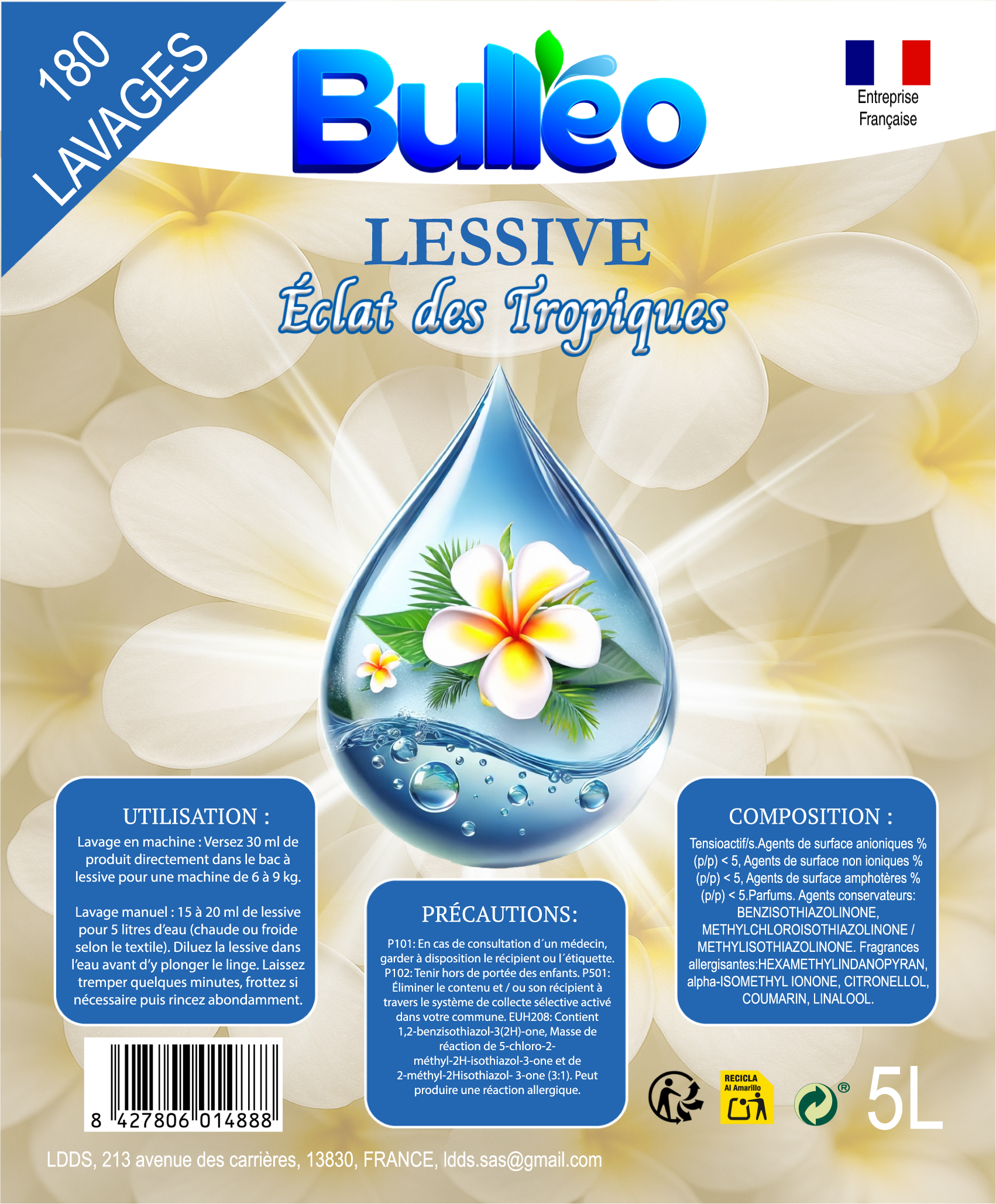 PACK MONOÏ : Lessive 5L + Adoucissant 5L