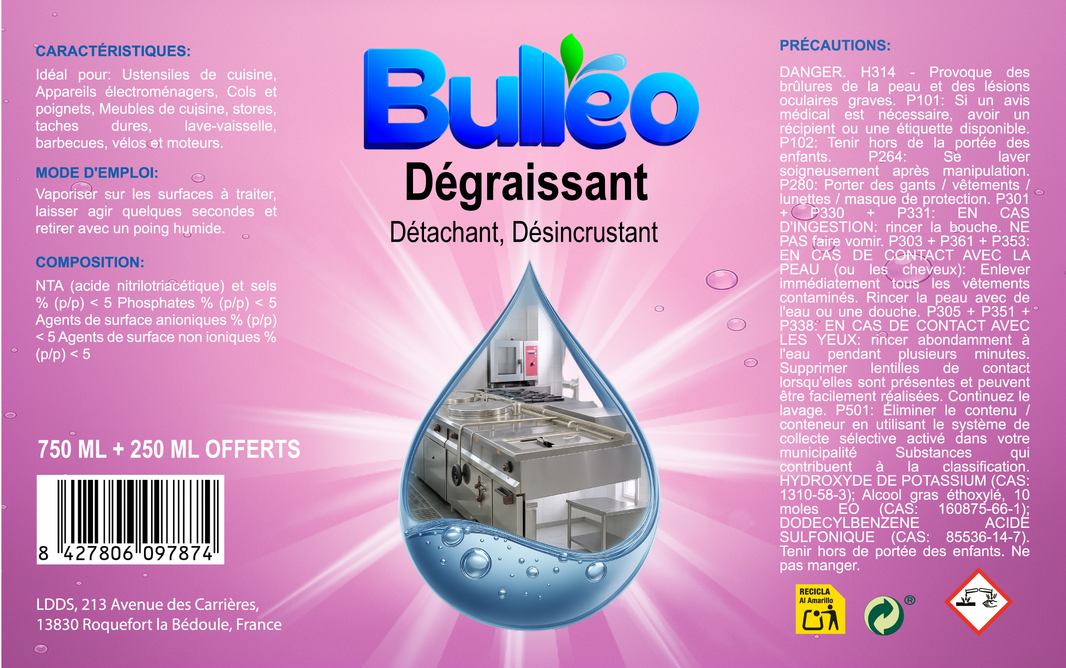 Bulléo Degreasing Spray 750 ml + 250 ml Free (1 L)
