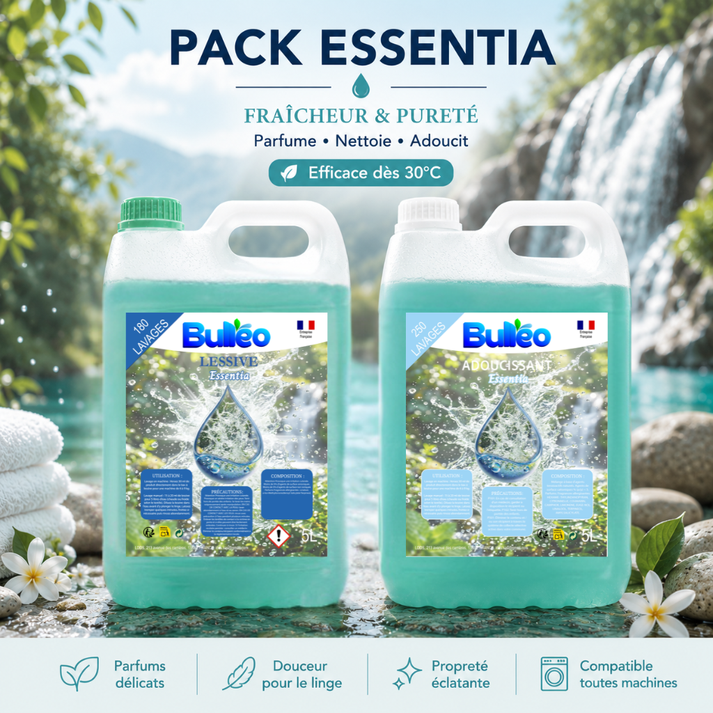 ESSENTIA PACK: Laundry Detergent 5L + Fabric Softener 5L