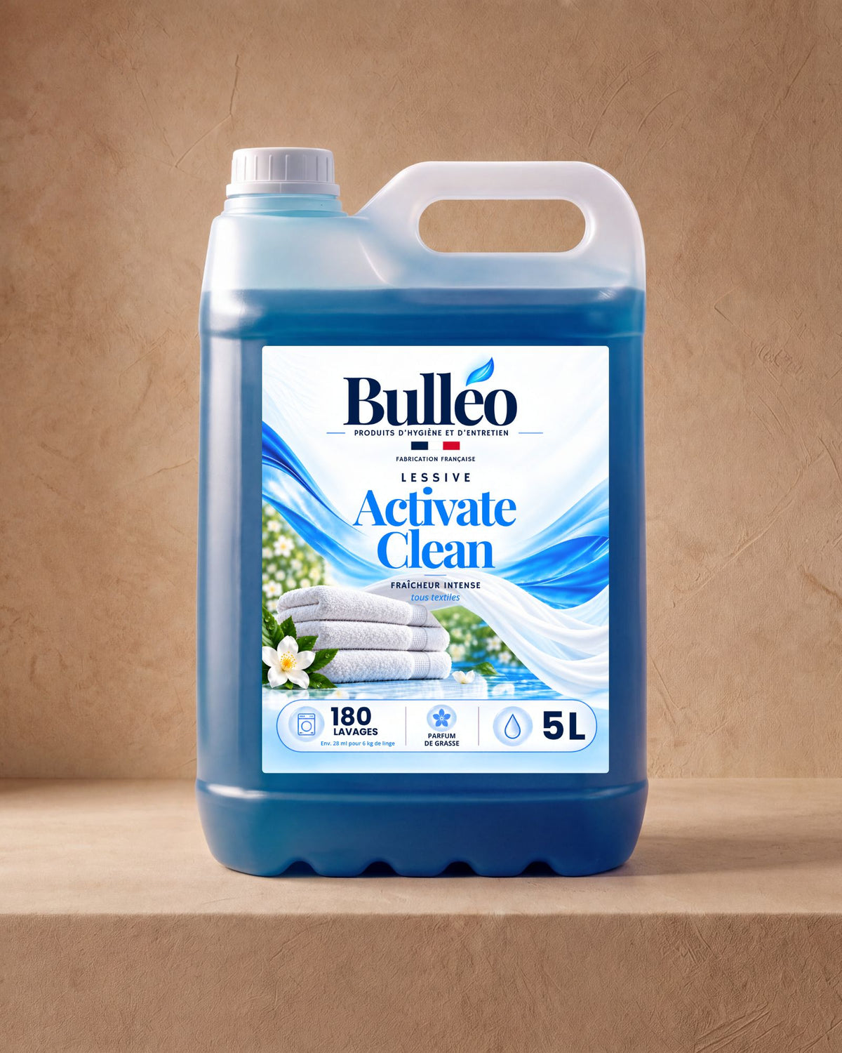 Lessive Activate Clean 5L Bulléo – 180 lavages, parfum de Grasse, fabrication française